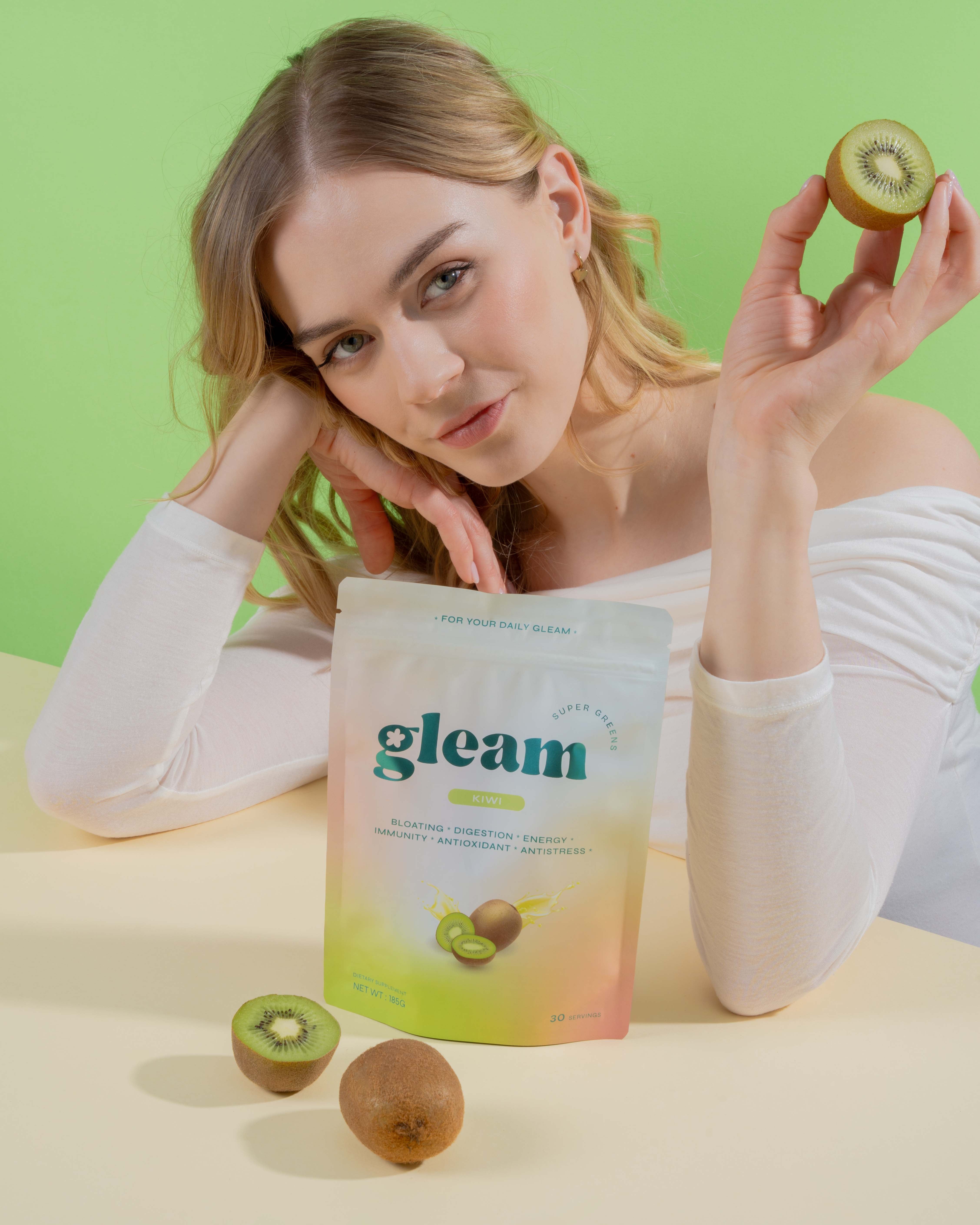 Gleam supergreens zöld ital por természetes energiáért és fókuszért