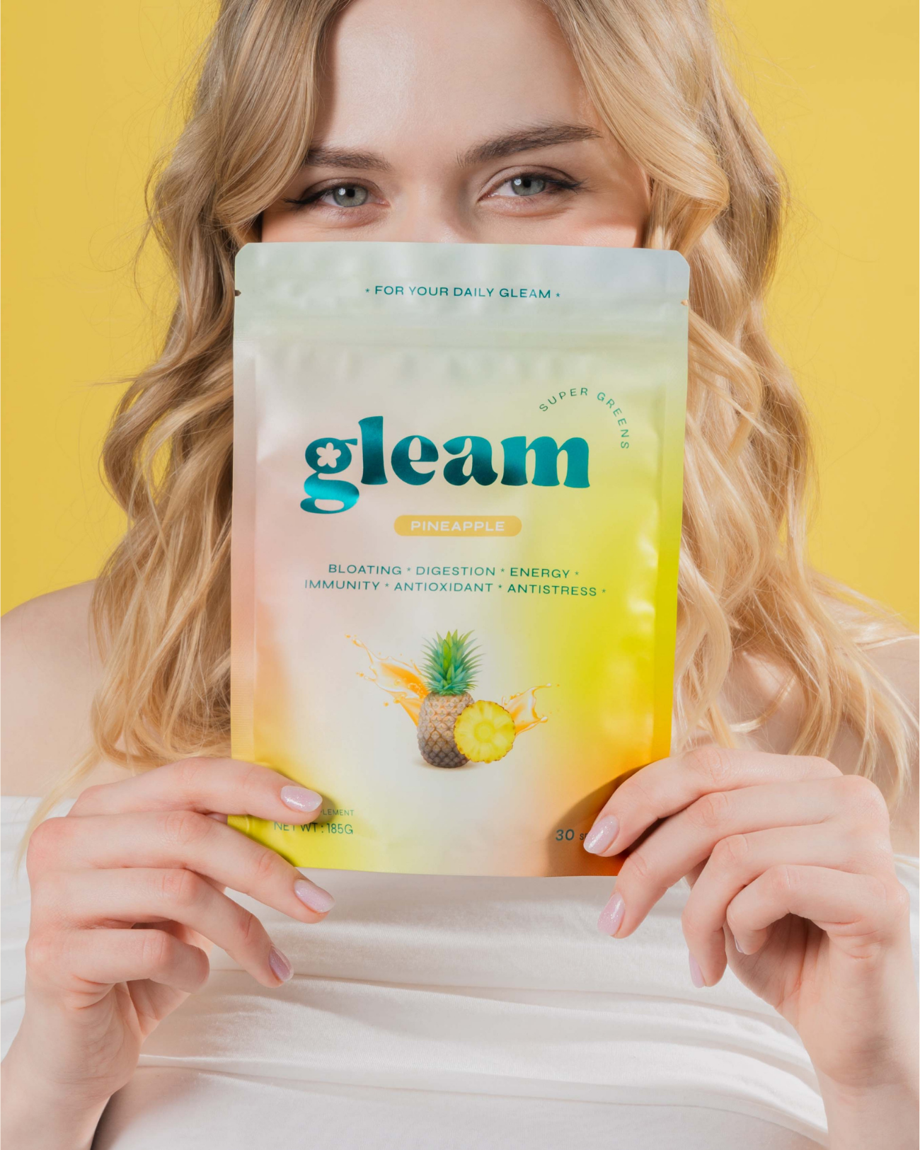 Gleam supergreens zöld ital por természetes supergreens étrend-kiegészítő